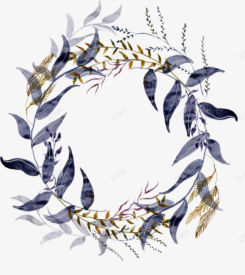 彩绘水草植物图案png免抠素材_新图网 https://ixintu.com 彩绘水草 彩绘花环 手绘植物 水草图案