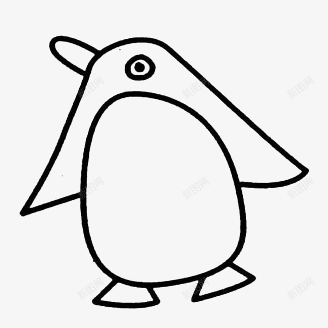 企鹅动物简笔画步骤图标psd_新图网 https://ixintu.com 企鹅动物 步骤图片 简笔画