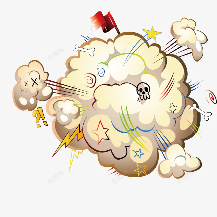烟气爆炸物png免抠素材_新图网 https://ixintu.com 创意 形状 时尚 模型 物体 飞溅