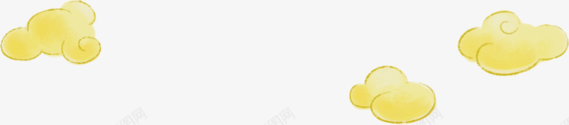 手绘黄色卡通云彩png免抠素材_新图网 https://ixintu.com 云彩 卡通 黄色
