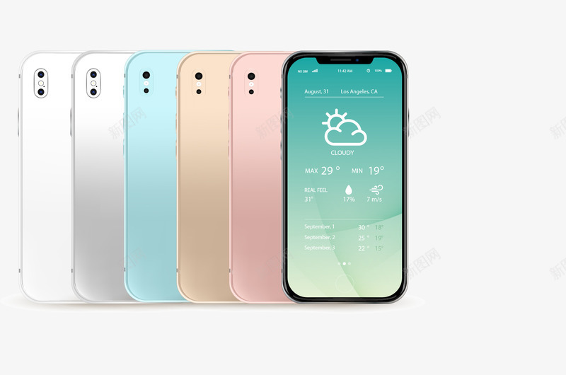 手绘苹果手机矢量图ai免抠素材_新图网 https://ixintu.com IphoneX 彩色 手机 手绘 苹果手机 金属背壳 矢量图