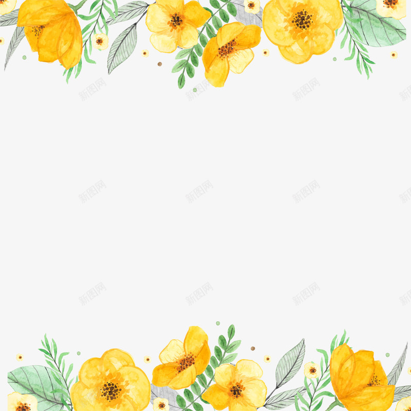 唯美鲜花psd免抠素材_新图网 https://ixintu.com 卡通 唯美 植物 绿叶 绿色 花朵 鲜花 黄花