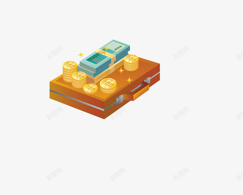 钱币金币与密码箱矢量图ai免抠素材_新图网 https://ixintu.com 密码箱 金币 钱币 矢量图