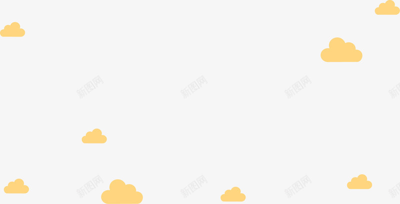 黄色漂浮云朵png免抠素材_新图网 https://ixintu.com 卡通云朵 天空 梦幻云朵 清新云彩 漂浮云彩 黄色云朵