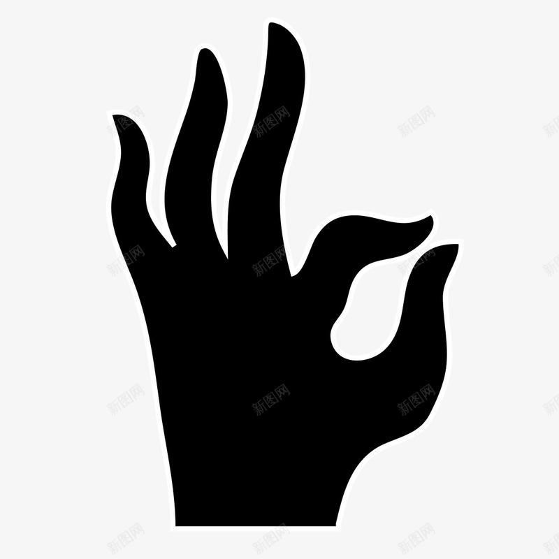 OK黑手图标png_新图网 https://ixintu.com 摆气枪 黑不拉几的 黑呜呜 黑手 黑白嘿嘿 黑色
