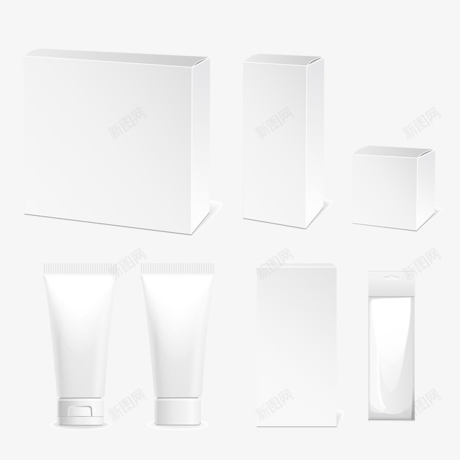 化妆品模型矢量图eps免抠素材_新图网 https://ixintu.com 化妆品 展示 预览模型 矢量图