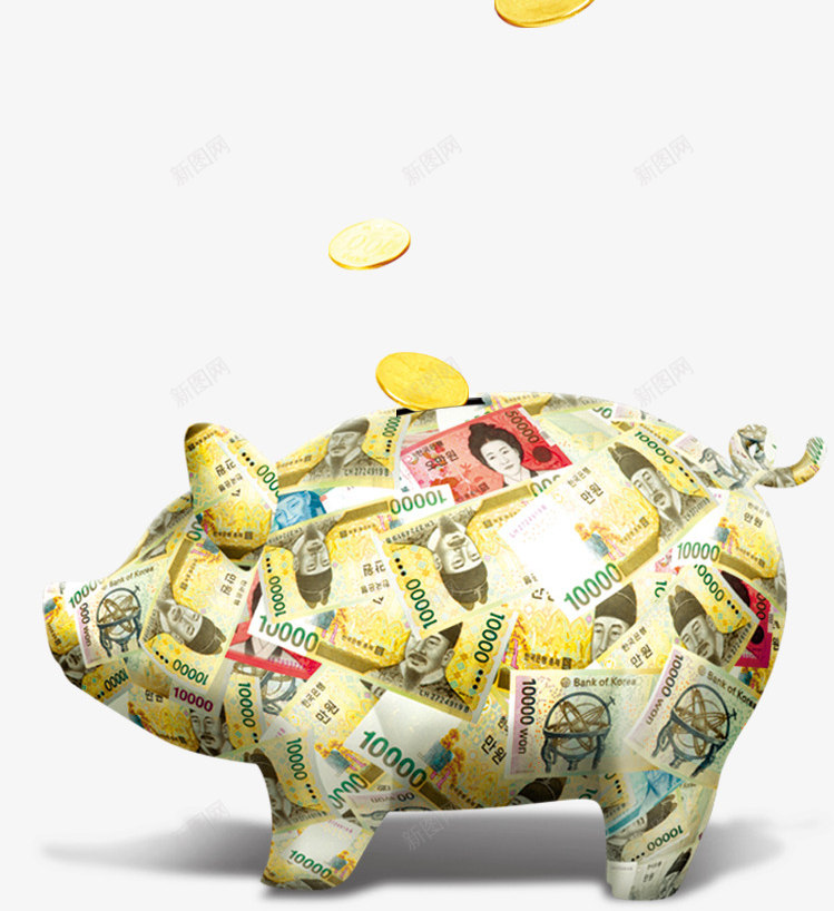 金币猪png免抠素材_新图网 https://ixintu.com 地产 地产广告 房地产 猪 金币 钱币