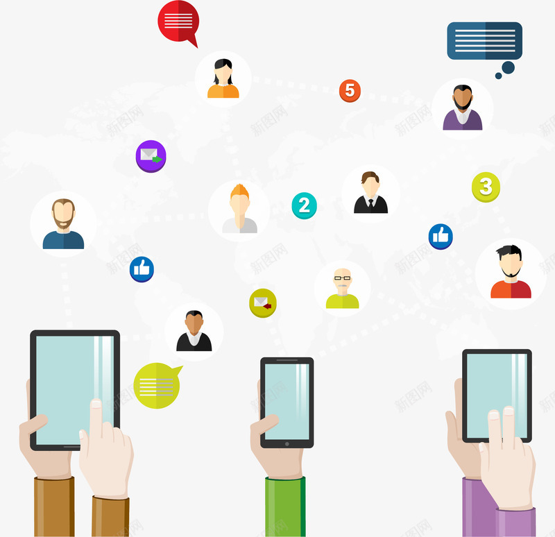 卡通社交生活人脉png免抠素材_新图网 https://ixintu.com AI格式 世界地图 互联网 人脉 卡通 卡通矢量 卡通素材 卡通背景 地图 头像 手机 生活 生活卡通 矢量卡通 矢量素材 矢量背景 社交 社交媒体 社交生活 素材 网络 背景 背景矢量