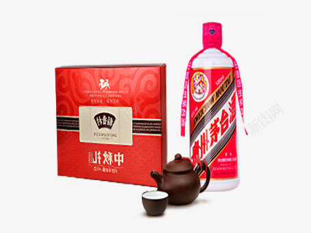 过节礼物png免抠素材_新图网 https://ixintu.com 茅台酒茶杯阿胶 飞天茅台