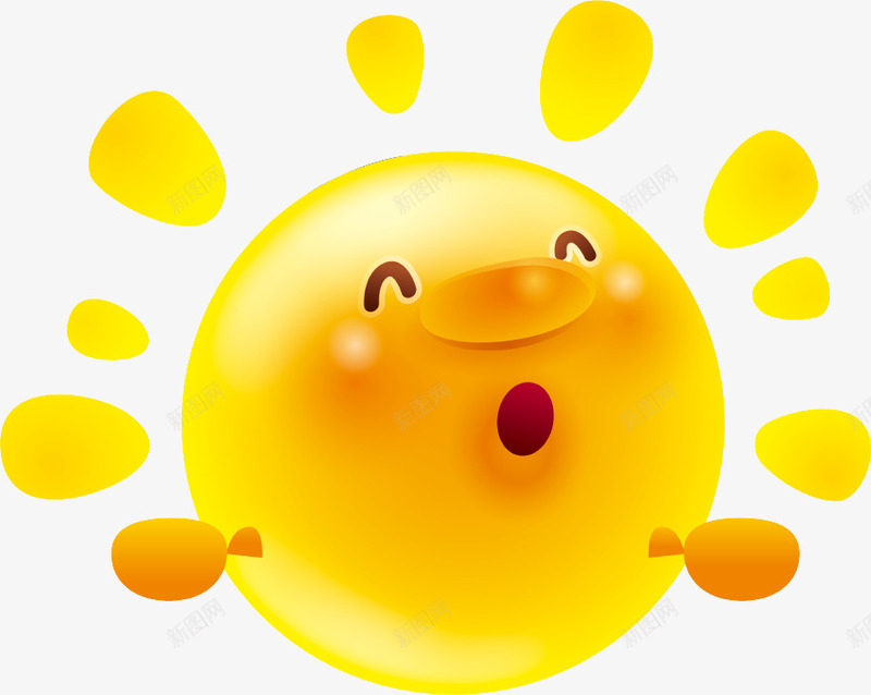 卡通太阳png免抠素材_新图网 https://ixintu.com 免费下载 卡通风格 少儿 笑脸