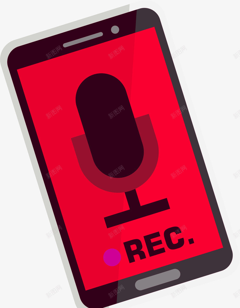 卡通手机录音png免抠素材_新图网 https://ixintu.com 录音 手机录音 新媒体 自媒体 记者