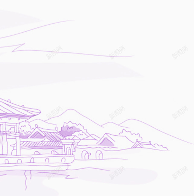 紫色线条素描屋子形状png免抠素材_新图网 https://ixintu.com 屋子 形状 素描 紫色 线条