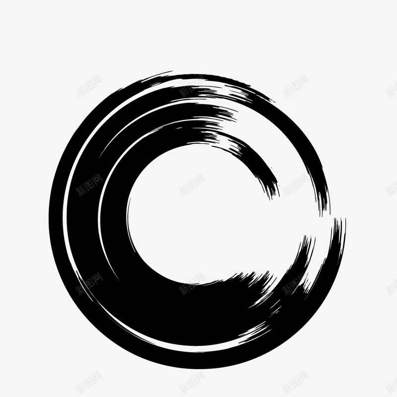 黑色笔触笔刷png免抠素材_新图网 https://ixintu.com 圆圈 实心点 毛笔 毛笔圆圈 笔刷 笔触 运笔 黑色