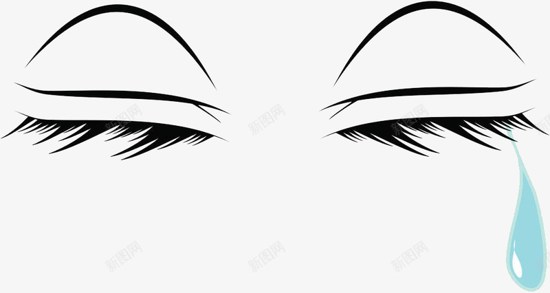 手绘流泪的眼睛png免抠素材_新图网 https://ixintu.com 化妆 手绘 泪珠 流泪 眼妆 眼睛 美妆 美睫