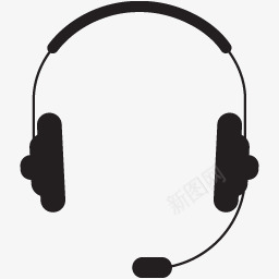 带麦克风耳机图标png_新图网 https://ixintu.com 图标 耳塞 耳机 音乐 麦克风 黑白