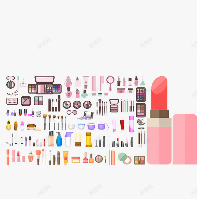 女人街化妆品口红扁平图案png免抠素材_新图网 https://ixintu.com 化妆品 口红 女人街 扁平图案