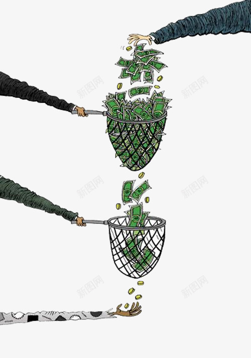 网子网钱png免抠素材_新图网 https://ixintu.com 人手 网子 胳膊 钱币