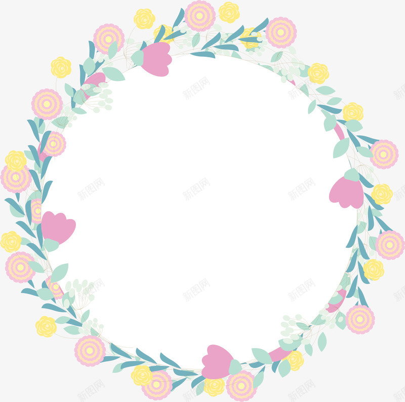 手绘花花环花藤png免抠素材_新图网 https://ixintu.com 情人节 手绘花 文字标签 母亲节 花环 花藤 蔷薇花 蔷薇花藤