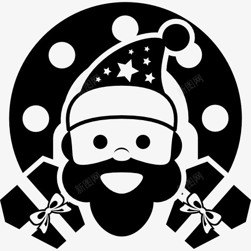 圣诞花环和圣诞老人面对面图标png_新图网 https://ixintu.com 冠 圈 圣诞 圣诞老人 圣诞节 圣诞花环 头 脸