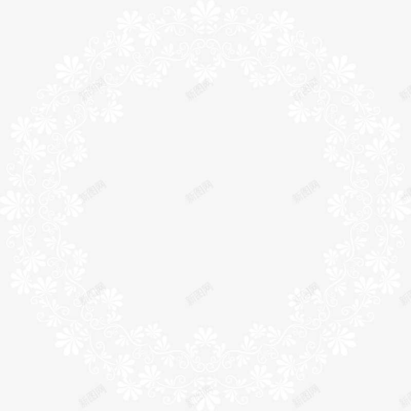 白色花边框架png免抠素材_新图网 https://ixintu.com 圆圈 框架 白色 花纹 花边 边框纹理