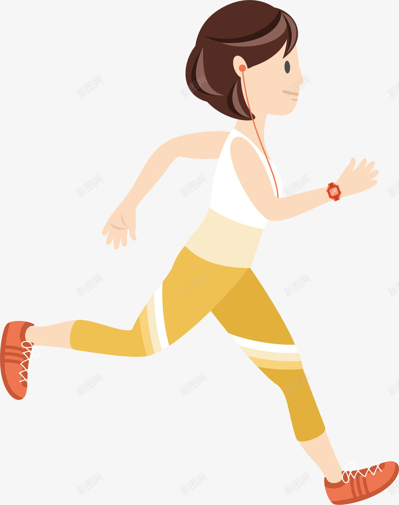 跑步锻炼的女孩子png免抠素材_新图网 https://ixintu.com 健康 减脂瘦身 矢量素材 跑步的人 跑步的女人