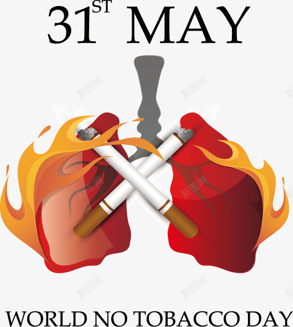禁烟矢量图ai免抠素材_新图网 https://ixintu.com nosmoking 不抽烟 世界无烟日素材 创意 吸烟有害健康 火焰 矢量图 禁止吸烟 禁烟 禁烟海报素材 肺