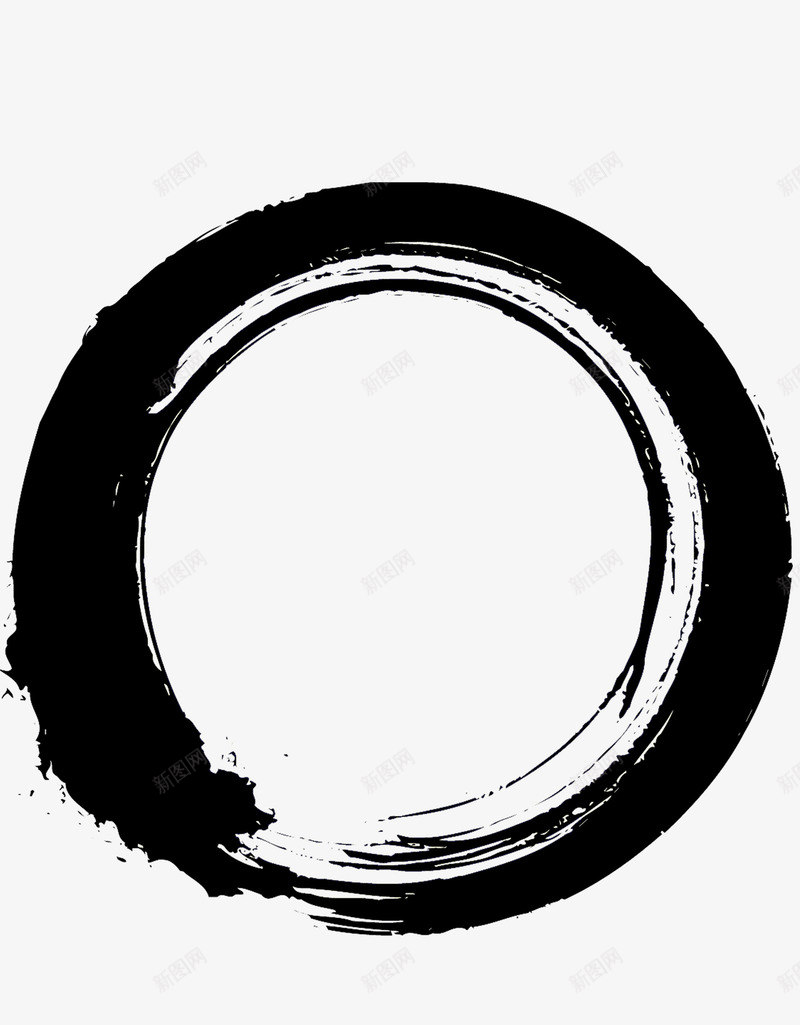 圆圈笔刷png免抠素材_新图网 https://ixintu.com 中国风 笔刷 黑色