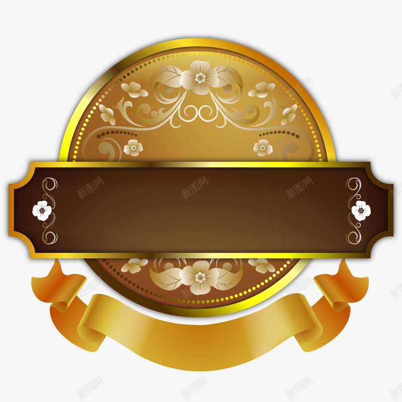 金色标题栏png免抠素材_新图网 https://ixintu.com 标贴 标题 标题栏 金色