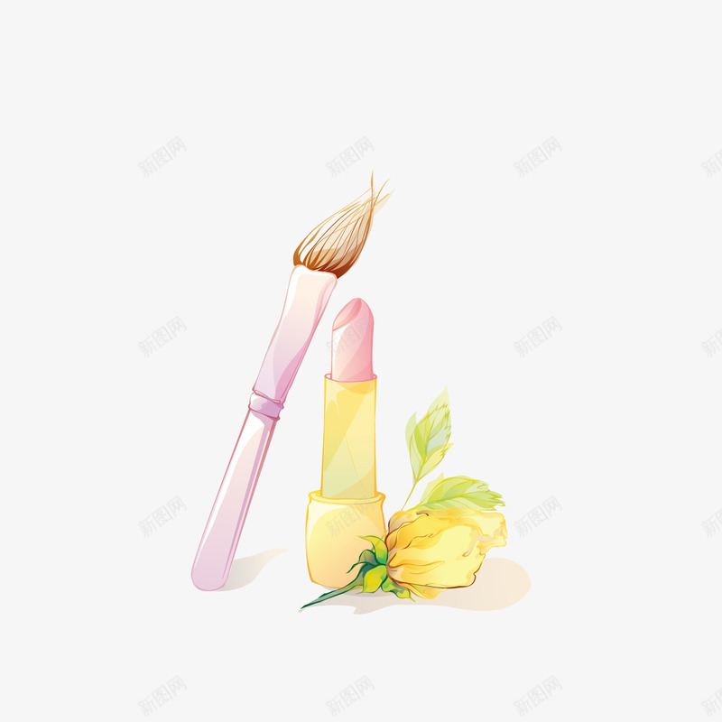 卡通唇膏png免抠素材_新图网 https://ixintu.com 化妆品 卡通 女性 护肤品 睫毛膏 粉色