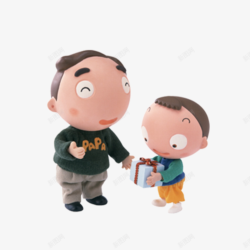 父亲节送礼png免抠素材_新图网 https://ixintu.com 卡通 插图 父亲节 礼物 老爸插画