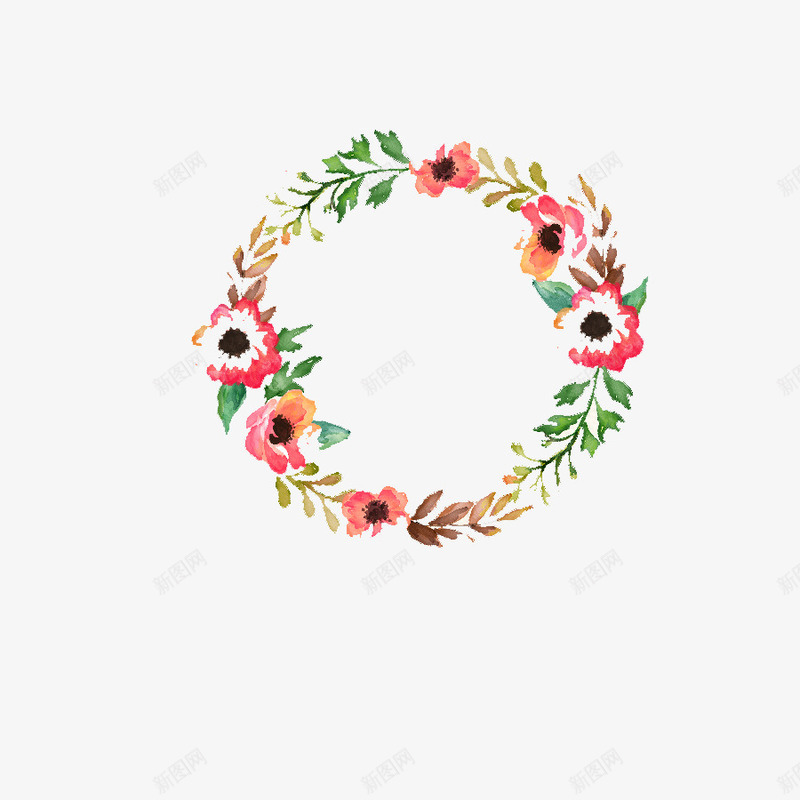 装饰元素花环边框花卉png免抠素材_新图网 https://ixintu.com 花卉 花环边框 装饰元素