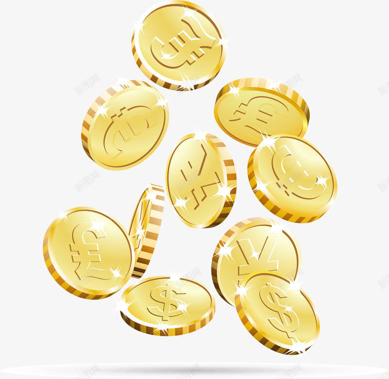 落下的金币矢量图eps免抠素材_新图网 https://ixintu.com 金币 金色 金融 钱币 矢量图