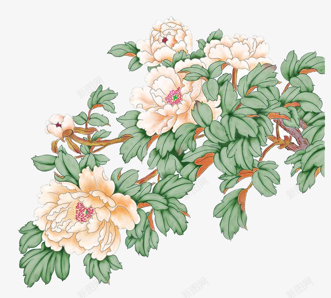 水彩国画png免抠素材_新图网 https://ixintu.com 卡通 国画 水彩 装饰 鲜花