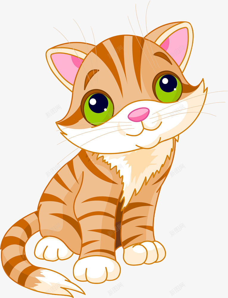 卡通猫咪png免抠素材_新图网 https://ixintu.com 卡通动物素材 抠图 萌萌动物 黄色猫咪