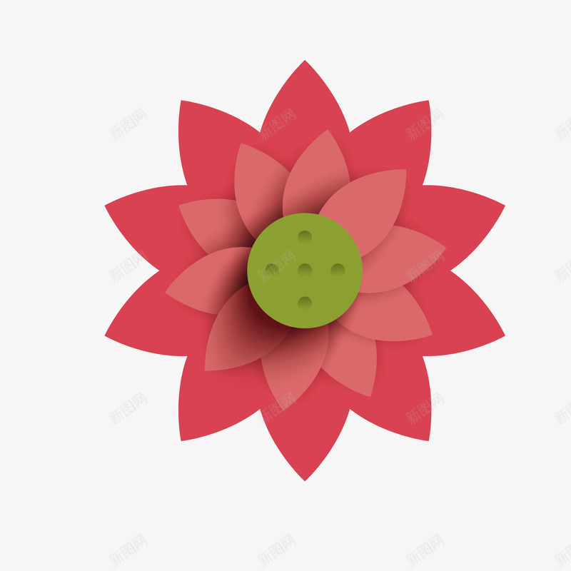 扁平化荷花png免抠素材_新图网 https://ixintu.com 中秋 扁平化 荷花