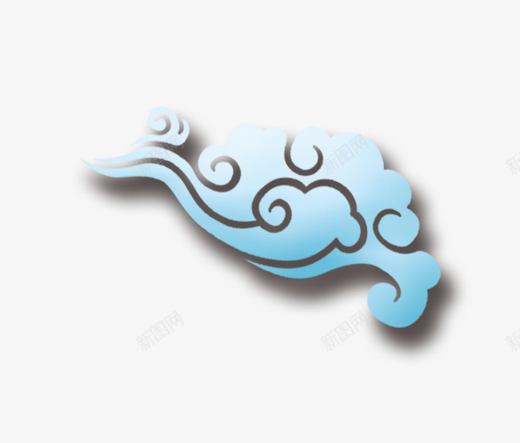 一朵蓝云png免抠素材_新图网 https://ixintu.com 云彩 云朵 标志 波浪形 祥云 福气 蓝云 象征 运气
