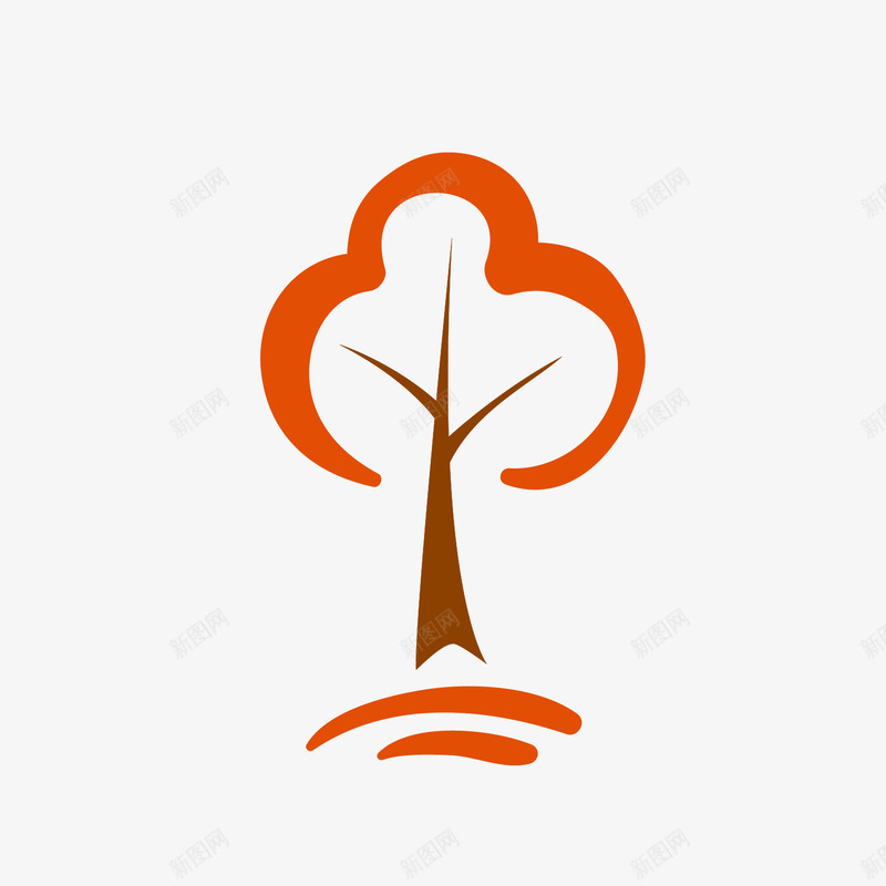 云朵树木png免抠素材_新图网 https://ixintu.com 卡通 树 树笔刷 植物 红色