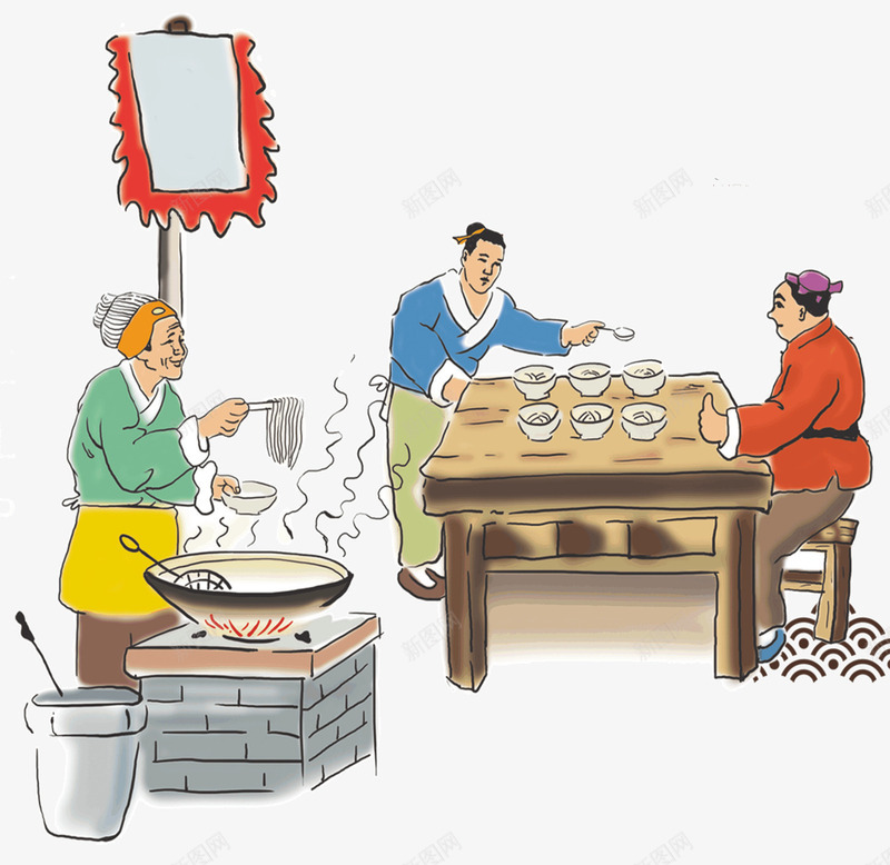 健康饮食png免抠素材_新图网 https://ixintu.com 人 健康 健康老人 养生 吃 味道 老人 面