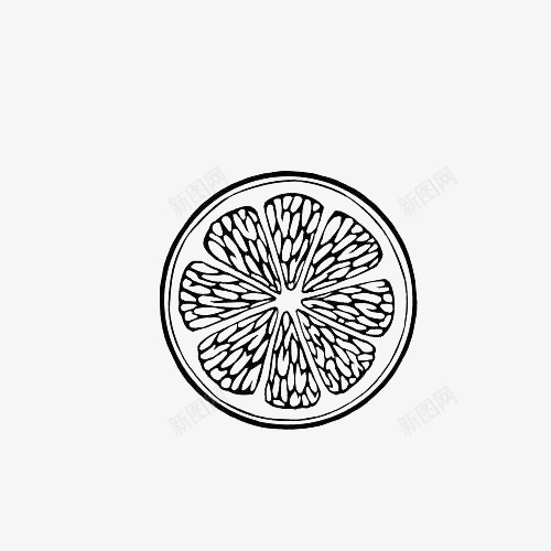 手绘柠檬片柠檬简笔画图标png_新图网 https://ixintu.com 手绘柠檬片 柠檬汁 柠檬简笔画 食物 黑白