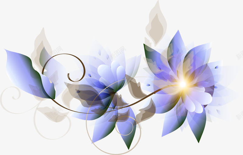 紫色闪耀花枝png免抠素材_新图网 https://ixintu.com 免抠PNG 紫色 花枝 花藤 装饰图案 闪耀 鲜花