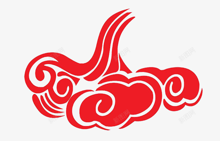 一朵如意云png免抠素材_新图网 https://ixintu.com 云朵图案 喜庆红 如意云 如意云纹 浪花图案 游戏图案 背景装饰