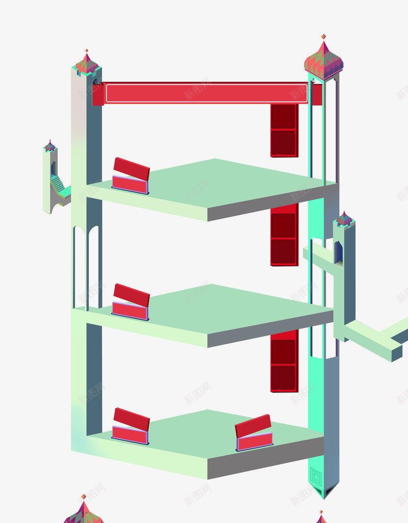 手绘形状建筑楼层png免抠素材_新图网 https://ixintu.com 建筑 形状 楼层 设计