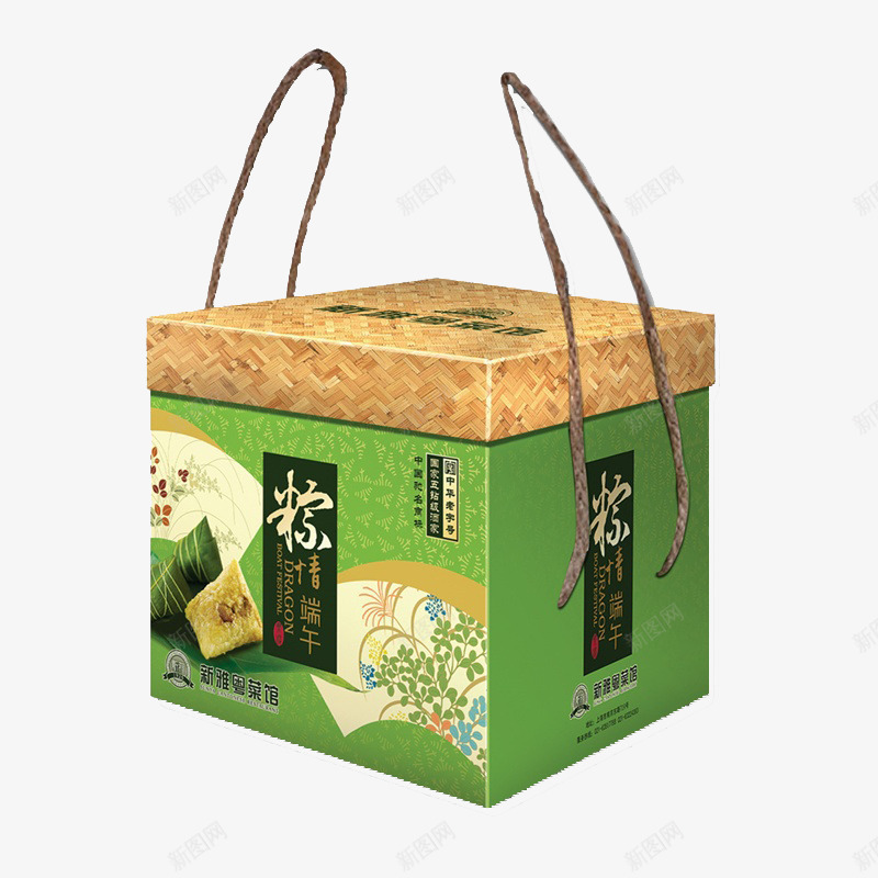 绿色花纹礼盒png免抠素材_新图网 https://ixintu.com 礼物盒 端午礼盒 绿色礼盒 节日礼盒 花纹图案
