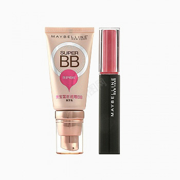 MAYBELLINE美宝莲Mpng免抠素材_新图网 https://ixintu.com MAYBELLINE美宝莲 产品实物 化妆品 新颜霜30ml唇露5ml好气色遮瑕套组