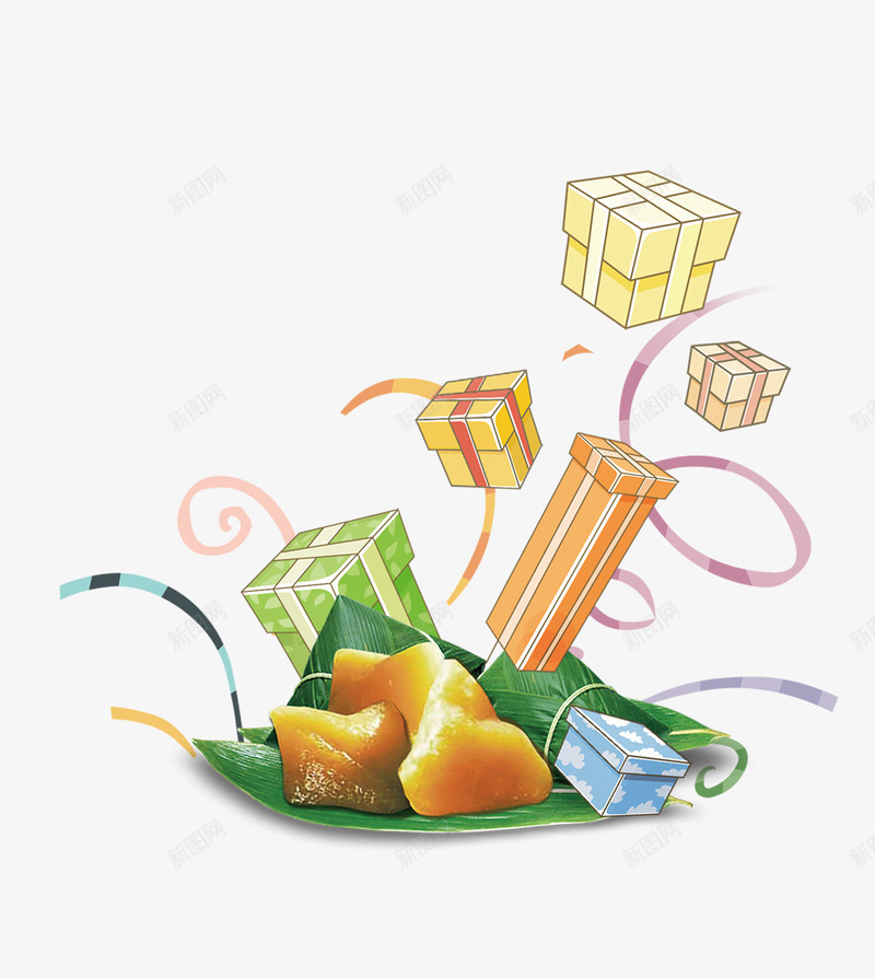 端午节粽子礼盒psd免抠素材_新图网 https://ixintu.com 礼物 礼盒 端午节 粽子