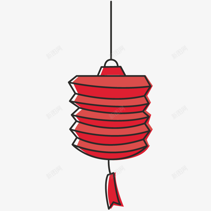 艺术挂饰png免抠素材_新图网 https://ixintu.com 吊坠 图形 形状 模型 灯笼 红色