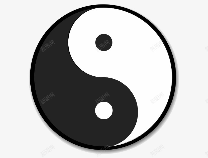 传统的太极图案png免抠素材_新图网 https://ixintu.com 太极 阴阳鱼 黑白