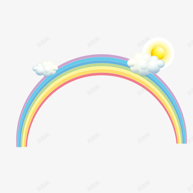彩色彩虹云彩太阳矢量图ai免抠素材_新图网 https://ixintu.com PNG矢量 云彩 太阳 彩色 彩虹 矢量图