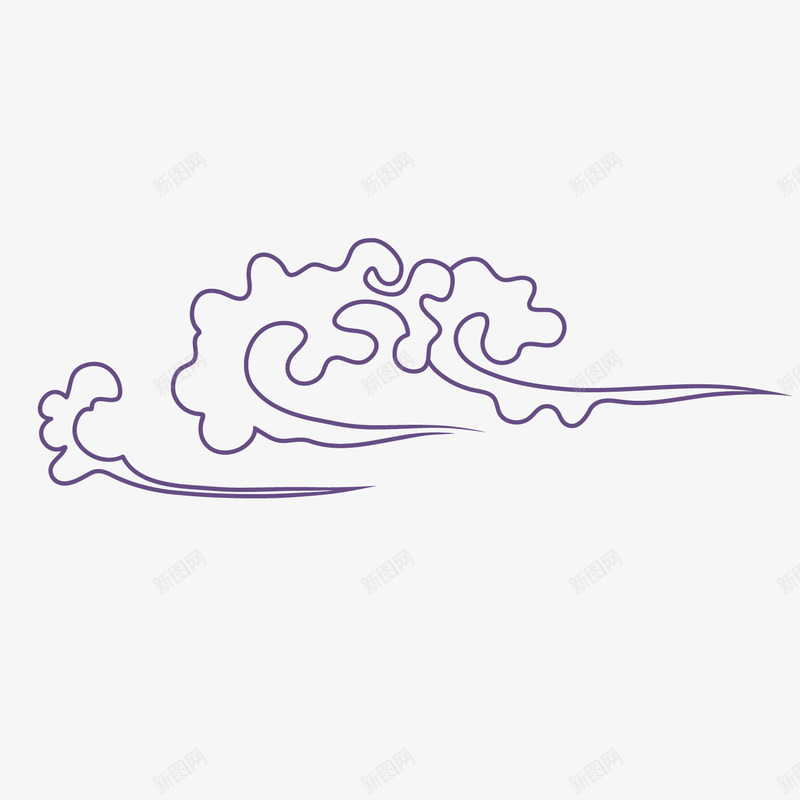 水墨云彩紫色线条png免抠素材_新图网 https://ixintu.com 云彩 水墨 水墨云彩 紫色 线条