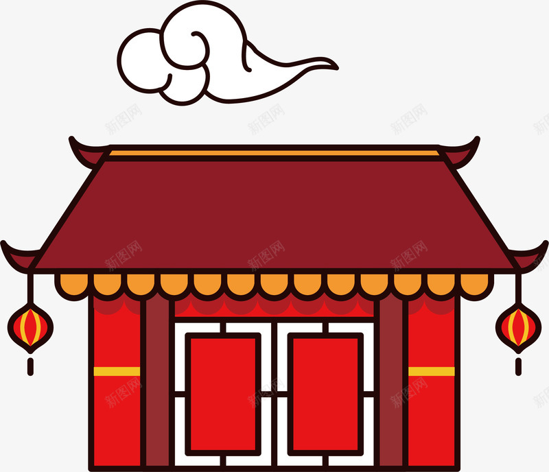 祥云房子矢量图ai免抠素材_新图网 https://ixintu.com 云彩 北京钟鼓楼 德阳钟鼓楼 房子 西安钟鼓楼 钟鼓楼 矢量图